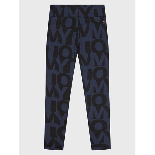 Tommy Hilfiger Legginsy KG0KG07123 M Granatowy Slim Fit ze sklepu MODIVO w kategorii Spodnie dziewczęce - zdjęcie 182679037