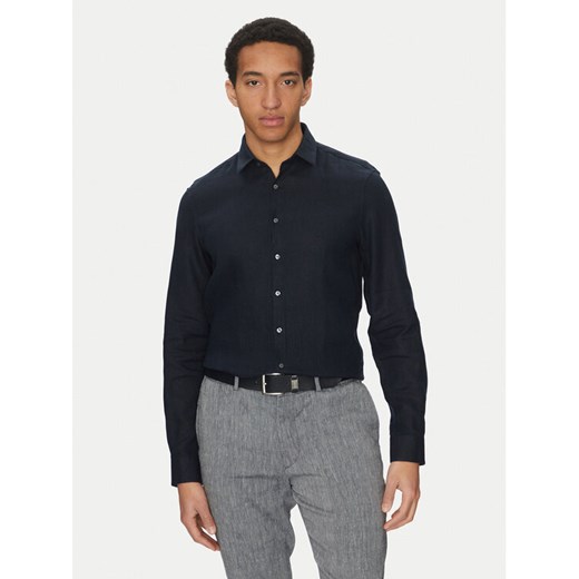 Calvin Klein Koszula K10K109286 Granatowy Slim Fit ze sklepu MODIVO w kategorii Koszule męskie - zdjęcie 182679058