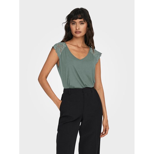 ONLY Bluzka Petra 15315803 Zielony Slim Fit ze sklepu MODIVO w kategorii Bluzki damskie - zdjęcie 182679076