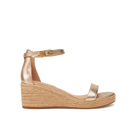 Tommy Hilfiger Espadryle Th Metallic Mid Wedge Espadrille FW0FW08663 Złoty ze sklepu MODIVO w kategorii Espadryle damskie - zdjęcie 182679107