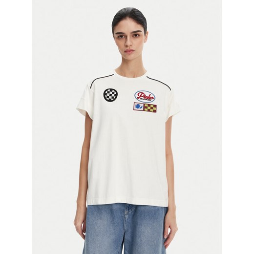 PINKO T-Shirt 105270 A2ME Biały Regular Fit ze sklepu MODIVO w kategorii Bluzki damskie - zdjęcie 182679169
