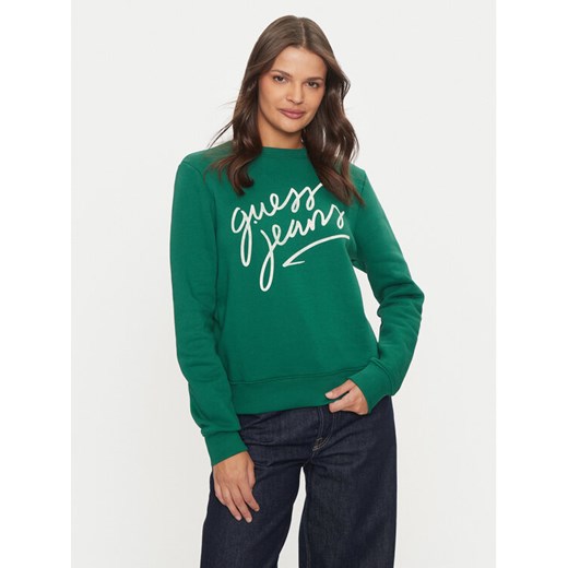 Guess Bluza W4BQ17 KC811 Zielony Regular Fit ze sklepu MODIVO w kategorii Bluzy damskie - zdjęcie 182679218