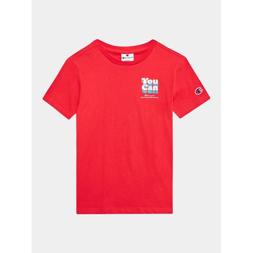 Champion T-Shirt 306374 Czerwony Regular Fit ze sklepu MODIVO w kategorii T-shirty chłopięce - zdjęcie 182679219