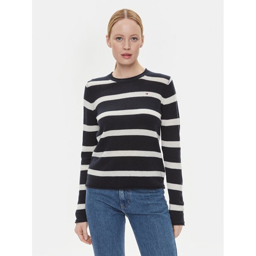 Tommy Hilfiger Sweter WW0WW40264 Granatowy Regular Fit ze sklepu MODIVO w kategorii Swetry damskie - zdjęcie 182679246