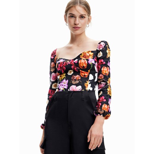 Desigual Body MONSIEUR CHRISTIAN LACROIX Veneze 23SWQW03 Czarny Slim Fit ze sklepu MODIVO w kategorii Bluzki damskie - zdjęcie 182679437