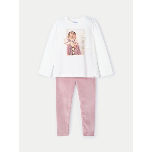 Mayoral Komplet bluzka i legginsy 4705 Różowy Regular Fit ze sklepu MODIVO w kategorii Komplety dziewczęce - zdjęcie 182679506