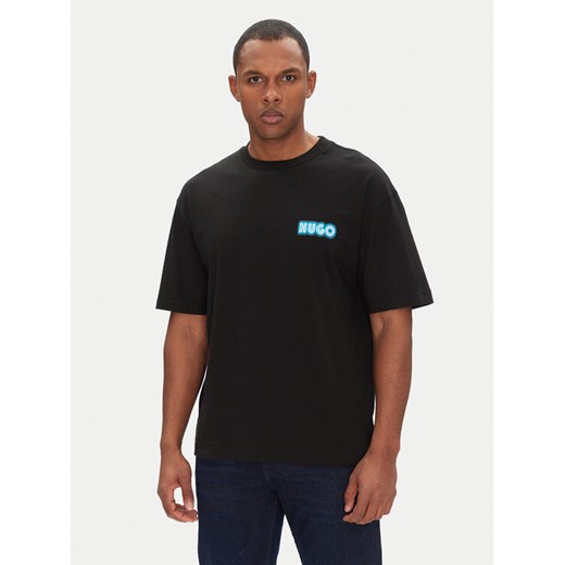HUGO T-Shirt Duwood 50538512 Czarny Relaxed Fit ze sklepu MODIVO w kategorii T-shirty męskie - zdjęcie 182679615
