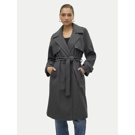Vero Moda Płaszcz przejściowy Pop Miley 10319995 Szary Regular Fit ze sklepu MODIVO w kategorii Płaszcze damskie - zdjęcie 182679745