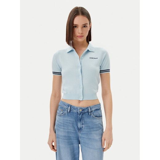 Guess Jeans Kardigan W5GR03 Z3HO2 Błękitny Regular Fit ze sklepu MODIVO w kategorii Swetry damskie - zdjęcie 182679757