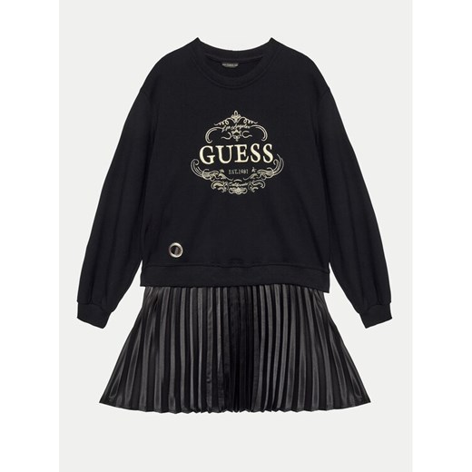 Guess Sukienka codzienna J4BK14 KAUH0 Czarny Regular Fit ze sklepu MODIVO w kategorii Sukienki dziewczęce - zdjęcie 182679786
