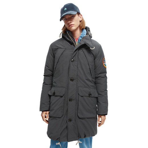 Scotch & Soda Parka 169114 Szary Regular Fit ze sklepu MODIVO w kategorii Parki męskie - zdjęcie 182679805