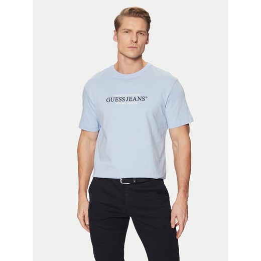 Guess Jeans T-Shirt M4YI42 K8FQ4 Niebieski Regular Fit ze sklepu MODIVO w kategorii T-shirty męskie - zdjęcie 182679919