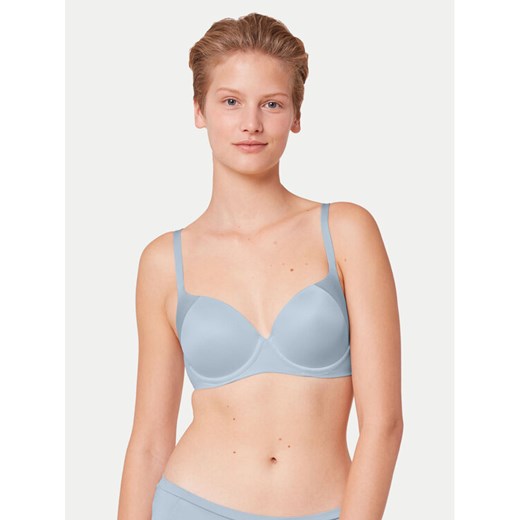 Triumph Biustonosz z fiszbiną Body Make-up Soft Touch 10194318 Błękitny Triumph 70E MODIVO