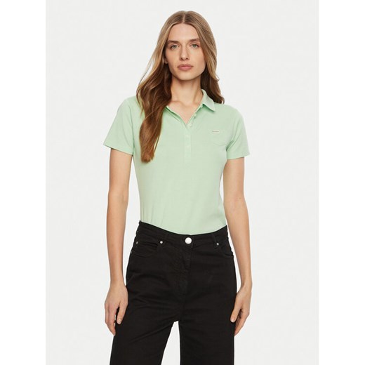 Guess Polo W5RP47 KARS2 Zielony Regular Fit ze sklepu MODIVO w kategorii Bluzki damskie - zdjęcie 182680117