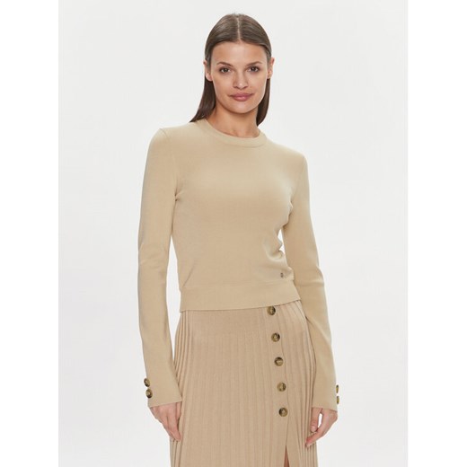 Guess Sweter Sophie W4RR52 Z3D60 Beżowy Slim Fit ze sklepu MODIVO w kategorii Swetry damskie - zdjęcie 182680118