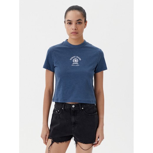 Tommy Jeans T-Shirt Varsity DW0DW20317 Granatowy Regular Fit ze sklepu MODIVO w kategorii Bluzki damskie - zdjęcie 182680249
