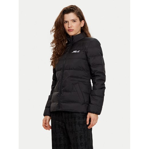 KARL LAGERFELD Kurtka puchowa 246W1513 Czarny Slim Fit ze sklepu MODIVO w kategorii Kurtki damskie - zdjęcie 182680328