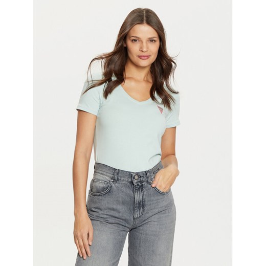 Guess T-Shirt W2YI45 J1314 Zielony Slim Fit ze sklepu MODIVO w kategorii Bluzki damskie - zdjęcie 182680335