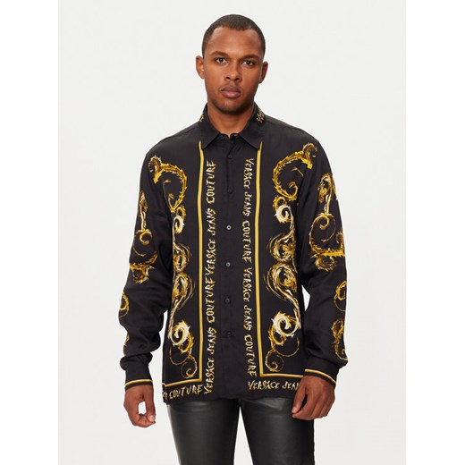 Versace Jeans Couture Koszula 77GAL2RC Czarny Regular Fit ze sklepu MODIVO w kategorii Koszule męskie - zdjęcie 182680397