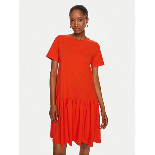 United Colors Of Benetton Sukienka codzienna 3U53DV01H Czerwony Relaxed Fit ze sklepu MODIVO w kategorii Sukienki - zdjęcie 182680399