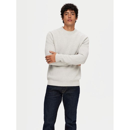 Selected Homme Sweter Dane 16092599 Szary Regular Fit ze sklepu MODIVO w kategorii Swetry męskie - zdjęcie 182680559