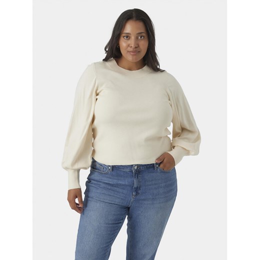 Vero Moda Curve Sweter 10291293 Beżowy Regular Fit ze sklepu MODIVO w kategorii Swetry damskie - zdjęcie 182680616