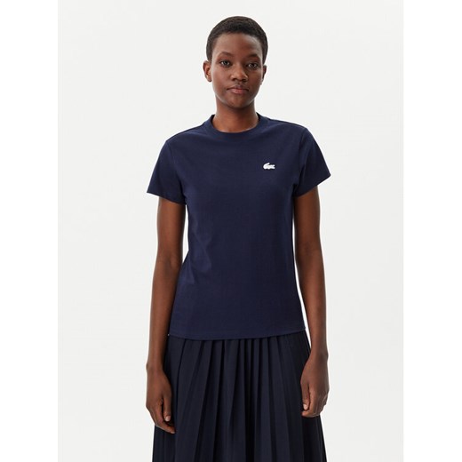 Lacoste T-Shirt TF9246 Granatowy Slim Fit ze sklepu MODIVO w kategorii Bluzki damskie - zdjęcie 182680767