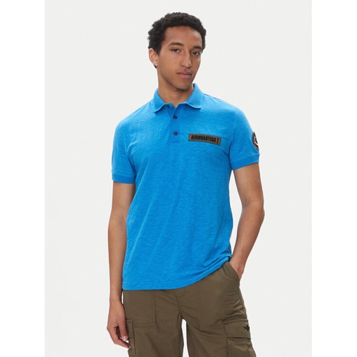 Aeronautica Militare Polo 251PO1865J680 Niebieski Regular Fit ze sklepu MODIVO w kategorii T-shirty męskie - zdjęcie 182680796
