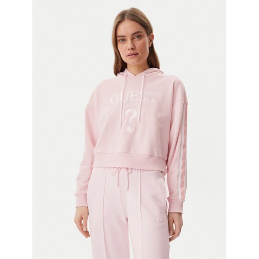 Guess Bluza V5GQ17 KCRT1 Różowy Regular Fit ze sklepu MODIVO w kategorii Bluzy damskie - zdjęcie 182680829