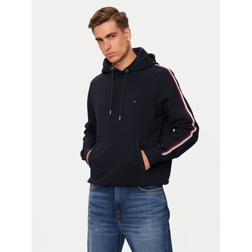 Tommy Hilfiger Bluza Global Stripe MW0MW37225 Granatowy Regular Fit ze sklepu MODIVO w kategorii Bluzy męskie - zdjęcie 182680878