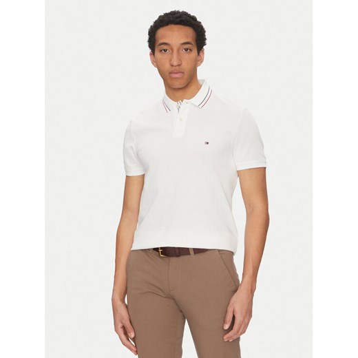 Tommy Hilfiger Polo Placket Interest MW0MW38459 Biały Regular Fit ze sklepu MODIVO w kategorii T-shirty męskie - zdjęcie 182680918