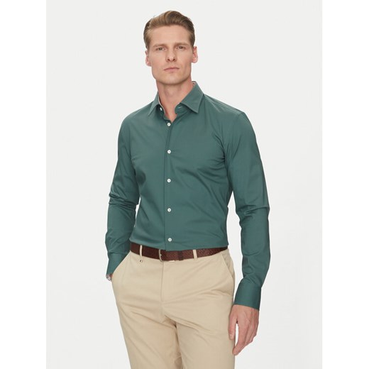 BOSS Koszula Hank 50532804 Zielony Slim Fit ze sklepu MODIVO w kategorii Koszule męskie - zdjęcie 182680939