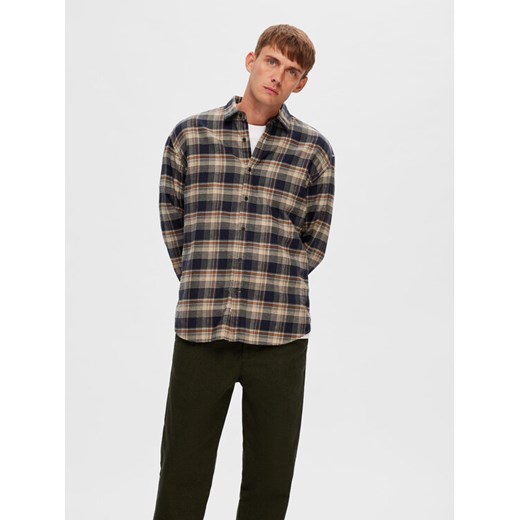 Selected Homme Koszula 16090884 Beżowy Loose Fit ze sklepu MODIVO w kategorii Koszule męskie - zdjęcie 182681035
