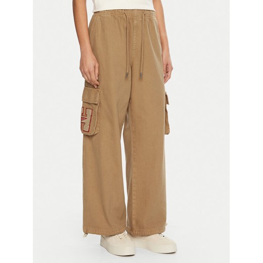 Tommy Jeans Spodnie materiałowe DW0DW20531 Beżowy Relaxed Fit ze sklepu MODIVO w kategorii Spodnie damskie - zdjęcie 182681246
