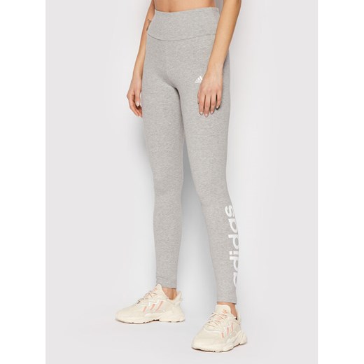 adidas Legginsy Loungewear Essentials Logo GL0638 Szary Slim Fit ze sklepu MODIVO w kategorii Spodnie damskie - zdjęcie 182681326