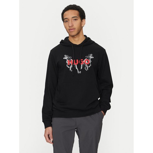 HUGO Bluza Dueleyo 50530580 Czarny Regular Fit ze sklepu MODIVO w kategorii Bluzy męskie - zdjęcie 182681336