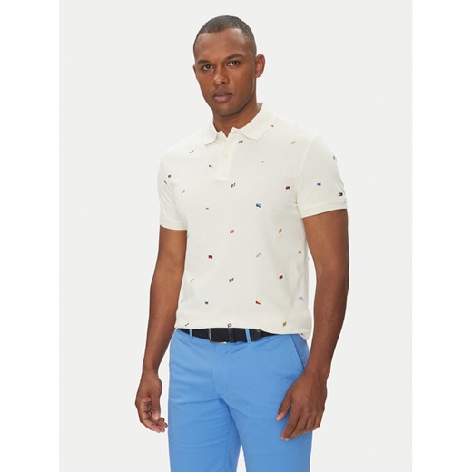 Tommy Hilfiger Polo Critter MW0MW39044 Beżowy Regular Fit ze sklepu MODIVO w kategorii T-shirty męskie - zdjęcie 182681678