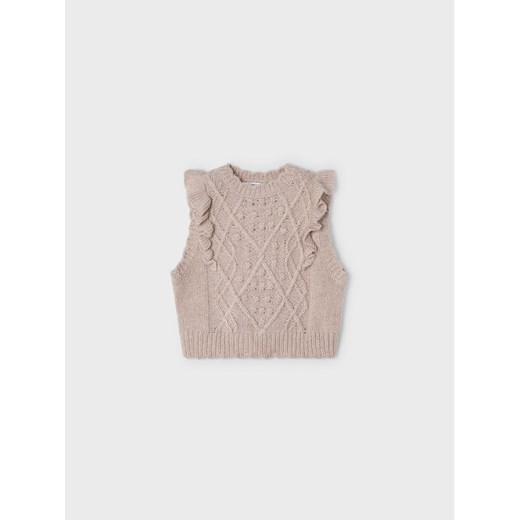 Mayoral Sweter 4.313 Brązowy Regular Fit ze sklepu MODIVO w kategorii Kamizelki dziewczęce - zdjęcie 182681749