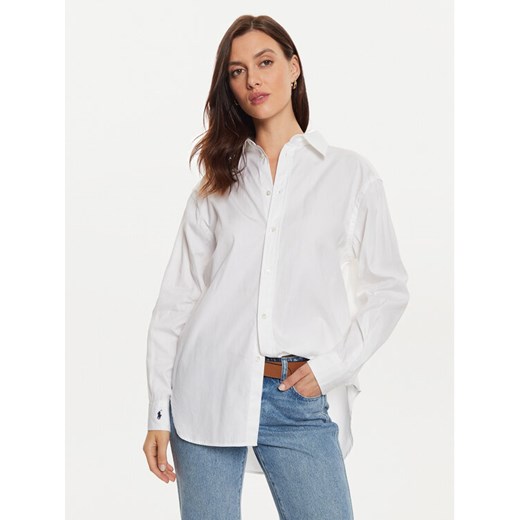 Polo Ralph Lauren Koszula 211891422001 Biały Relaxed Fit ze sklepu MODIVO w kategorii Koszule damskie - zdjęcie 182681777