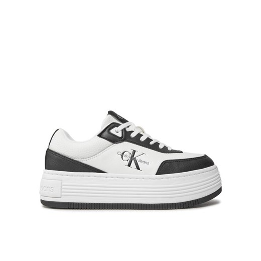 Calvin Klein Jeans Sneakersy Bold Flatf Low Lace Mix Ml Fad YW0YW01316 Czarny ze sklepu MODIVO w kategorii Buty sportowe damskie - zdjęcie 182681867