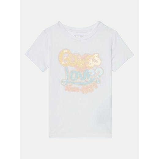 Guess T-Shirt K5RI06 K6YW4 Biały Regular Fit ze sklepu MODIVO w kategorii T-shirty chłopięce - zdjęcie 182681916