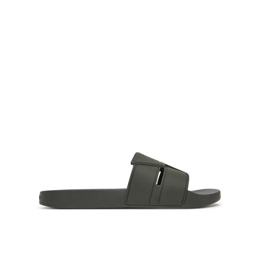 Calvin Klein Klapki Pool Slide Double T HM0HM01752 Khaki ze sklepu MODIVO w kategorii Klapki męskie - zdjęcie 182681926