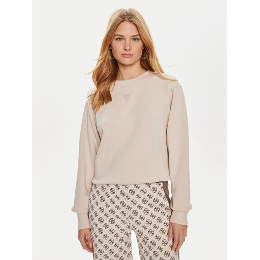 Guess Bluza W4YQ17 KC8I0 Beżowy Regular Fit ze sklepu MODIVO w kategorii Bluzy damskie - zdjęcie 182682005