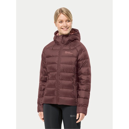 Jack Wolfskin Kurtka puchowa Nebelhorn Down Hoody 1207091 Bordowy Regular Fit ze sklepu MODIVO w kategorii Kurtki damskie - zdjęcie 182682035