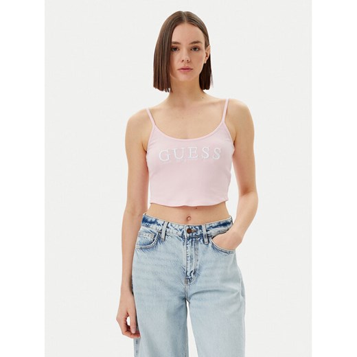 Guess Top V5GP16 K8RT2 Różowy Regular Fit ze sklepu MODIVO w kategorii Bluzki damskie - zdjęcie 182682089