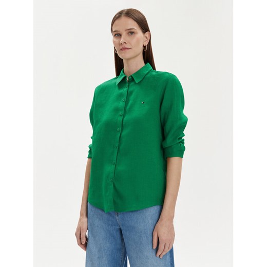 Tommy Hilfiger Koszula WW0WW42037 Zielony Relaxed Fit ze sklepu MODIVO w kategorii Koszule damskie - zdjęcie 182682107
