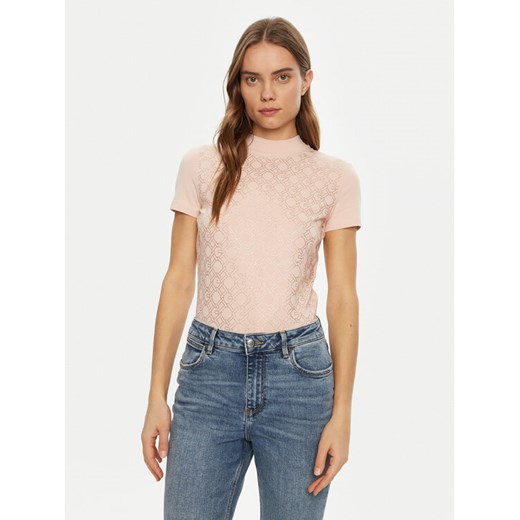 Guess T-Shirt W5RI15 J1314 Różowy Regular Fit ze sklepu MODIVO w kategorii Bluzki damskie - zdjęcie 182682227