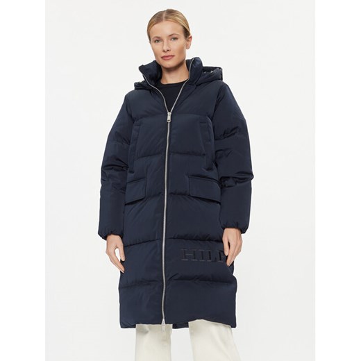 Tommy Hilfiger Kurtka puchowa Sateen WW0WW40834 Granatowy Regular Fit ze sklepu MODIVO w kategorii Kurtki damskie - zdjęcie 182682317