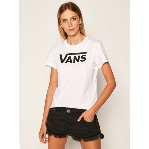 Vans T-Shirt Wm Flying V Crew Tee VN0A3UP4 Biały Regular Fit ze sklepu MODIVO w kategorii Bluzki damskie - zdjęcie 182682327