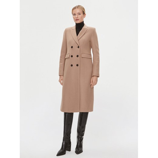 IVY OAK Płaszcz wełniany Celina IO1123F1013 Beżowy Slim Fit ze sklepu MODIVO w kategorii Płaszcze damskie - zdjęcie 182682487